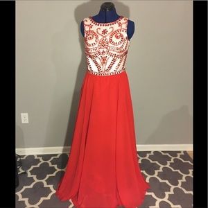 Red Rhinestoned Dress